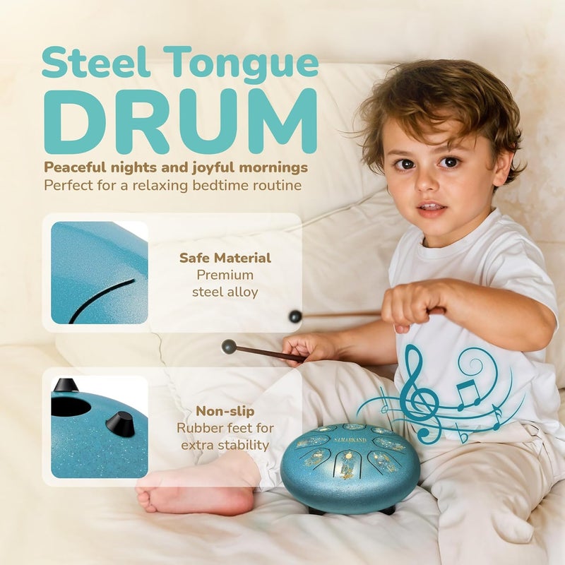 SAMARKAND Musical instruments Kalimba, Rainstick, Rain Drum & Ocean Drum – Learning, Music Classroom Must Haves Kids Music Toddler Musical Instruments Boost Creativity & Motor Skills Perfect Baby Play,toddler - Image 4